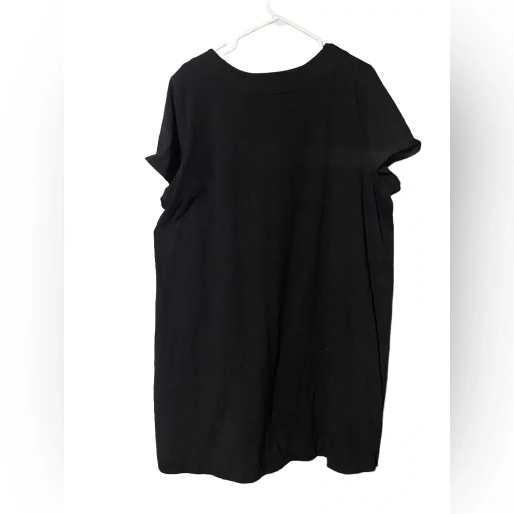 Calvin Klein T-Shirt Dress Women 1X Knee Length Short Sleeve Stretch Logo Comfy